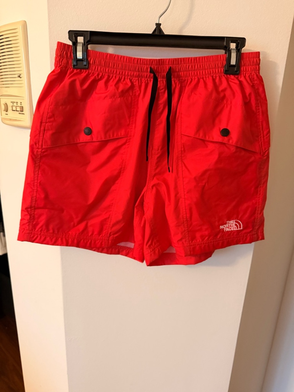 The North Face Bright Red Swim Trunks with Black Drawstring
